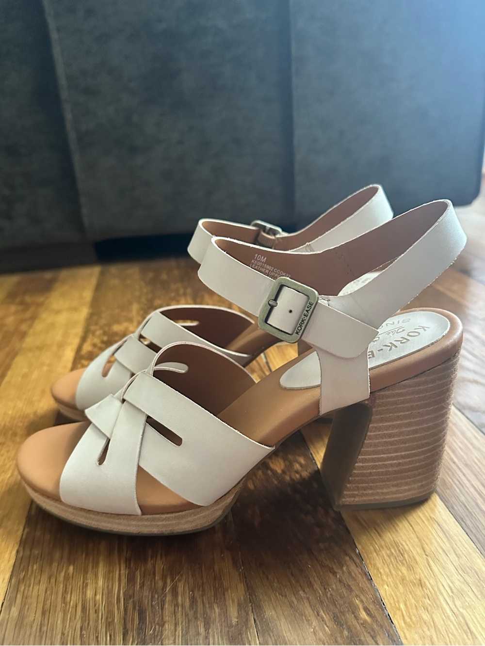 Kork-Ease Hutton Leather Block Heel Sandals